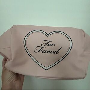 Too Faced Light Pink Heart Makeup Pouch